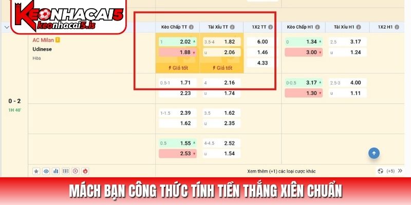 Mách bạn công thức tính tiền thắng xiên chuẩn
